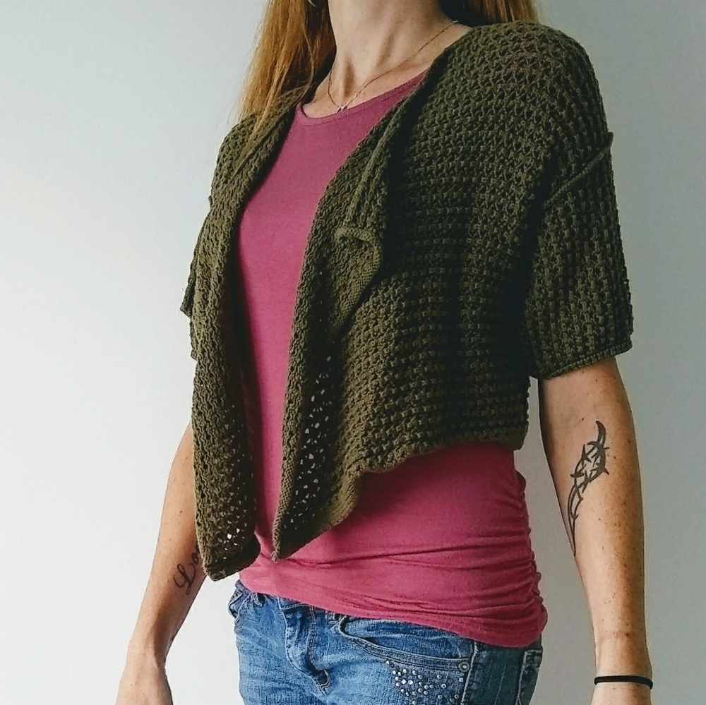 Old Navy olive green sweater shrug